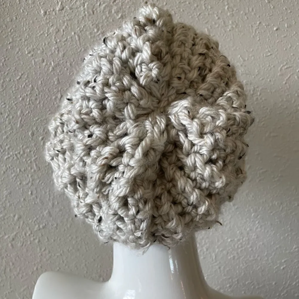 Loose Knit Crochet Hat EUC